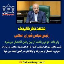 محمد باقر قالیباف ،رئیس مجلس شورای اسلامی : واردات خودرو باعث از بین رفتن انحصار می‌شود
