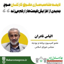 الیاس نادران عضو کمیسیون برنامه و بودجه در مجلس شورای اسلامی: لایحه متناسب‌سازی حقوق کارکنان موج جدیدی از افزایش قیمت‌ها را رقم می‌زند